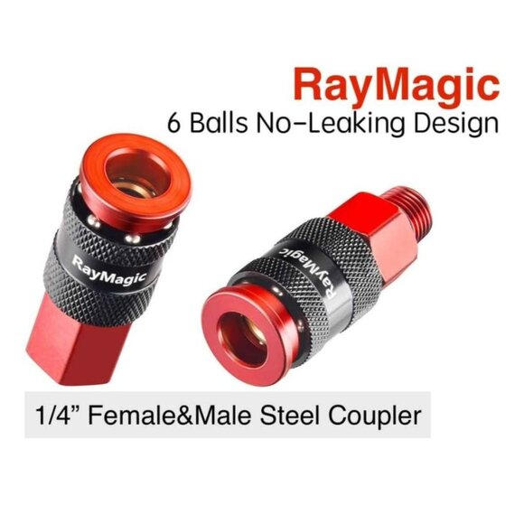 16 pc Air Hose Fittings, AMT Universal 3IN1 Aluminum Air Coupler and I/M Industr - Picture 6 of 6